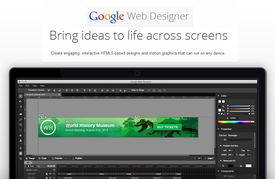 Google Web Designer : Visual Tool to Build Interactive HTML5 Sites